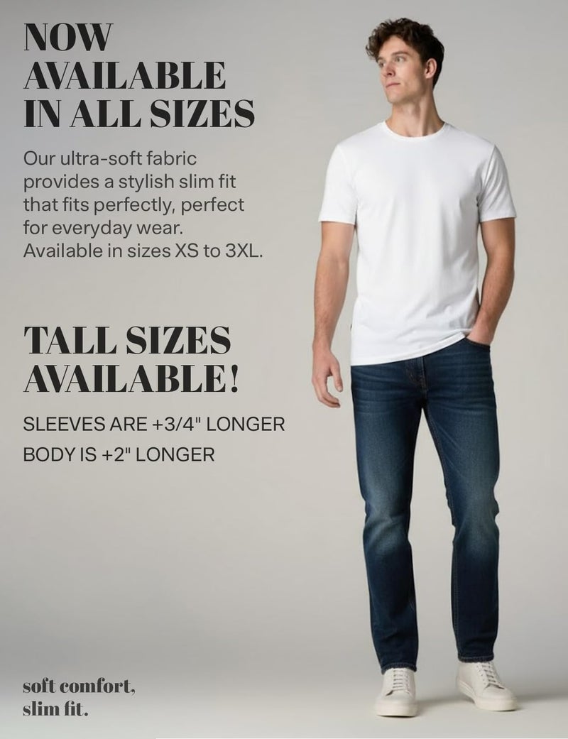 H2H Mens Everyday Stlye Outfit Round Neck Basic T-Shirt Black US S/Asia M (CMTTS0198) - Image 5